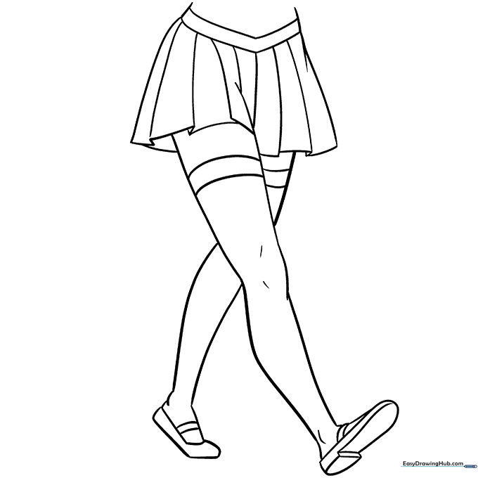 Final colored anime female legs in a 3/4 view.