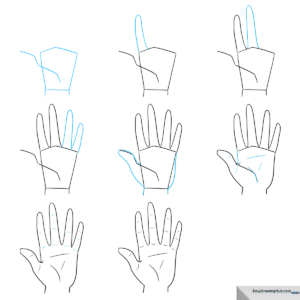 A collection of various anime hand gestures showing different poses.