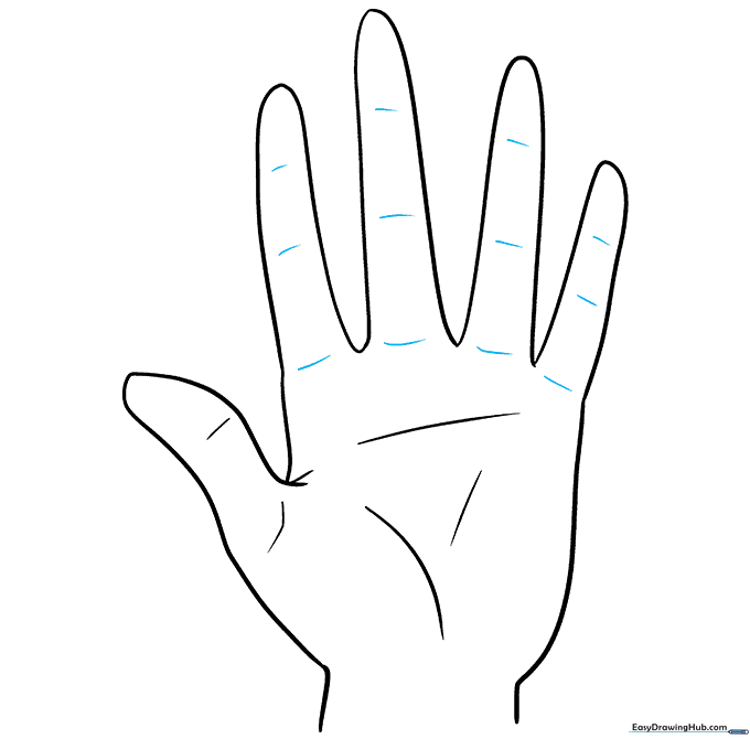 Adding small joint lines to the fingers for a polished look.