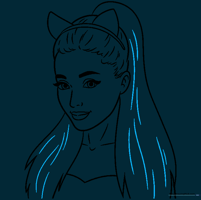Final line art showing hair texture details.