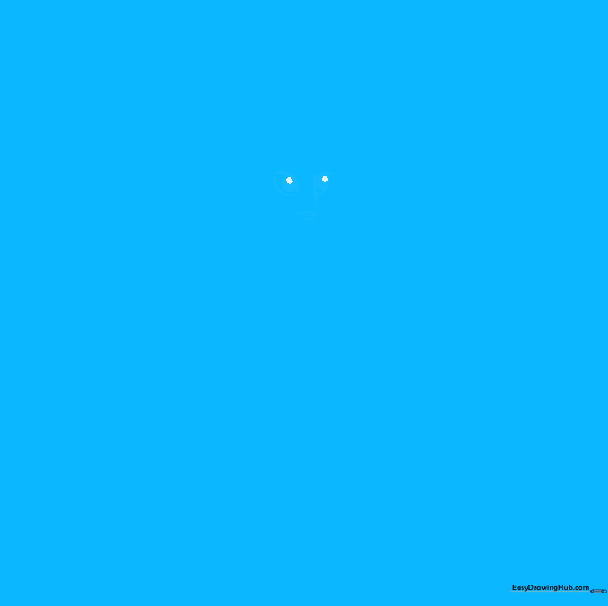 Close-up sketch of Athena's eyes, nose, and mouth on a white background