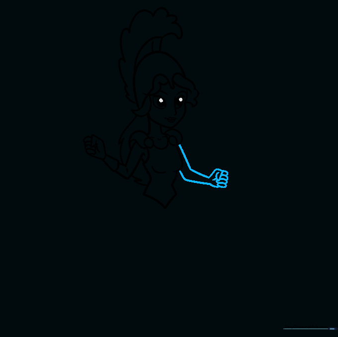 Drawing the second arm and hand to match the first