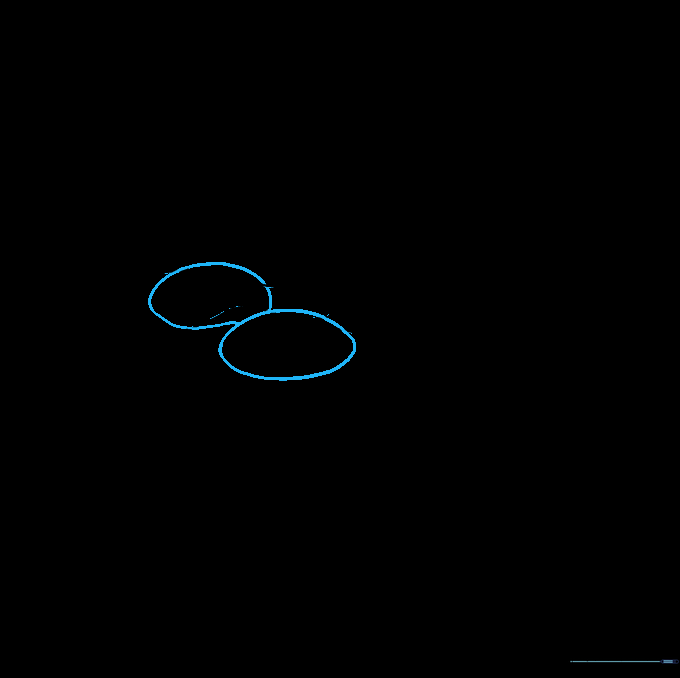Two small ovals added to the center of the egg whites to represent yolks.
