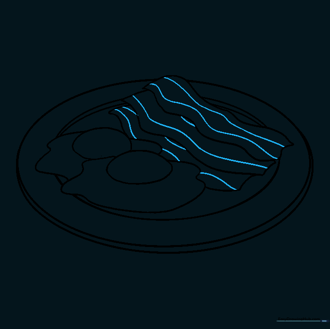 Bacon strips with added wavy lines to indicate texture.