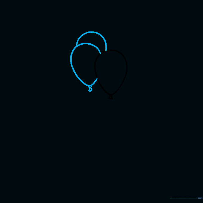 Three overlapping balloon shapes showing depth and perspective.