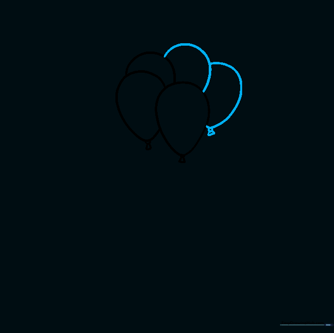 Five overlapping balloon outlines forming a cluster.