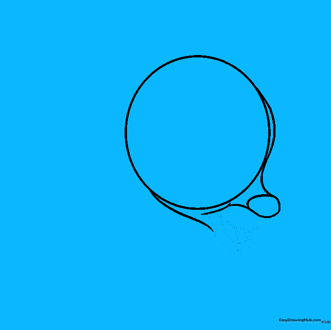 Drawing the open mouth and tongue detail using soft curved lines.