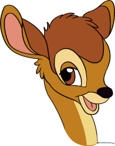 A completed, colored drawing of Bambi, showcasing the final result of the tutorial.