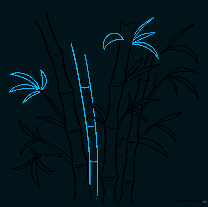 Adding an additional bamboo stalk to the existing cluster for better composition.