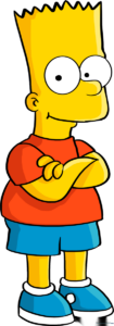A vibrant, finished illustration of Bart Simpson, perfect for inspiring young artists.