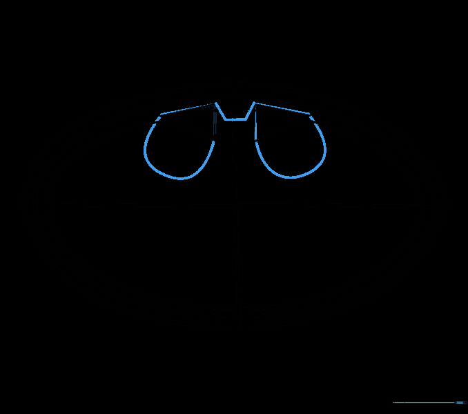 Pencil sketch showing the top wing structure of the Batman logo connected by straight and curved lines.