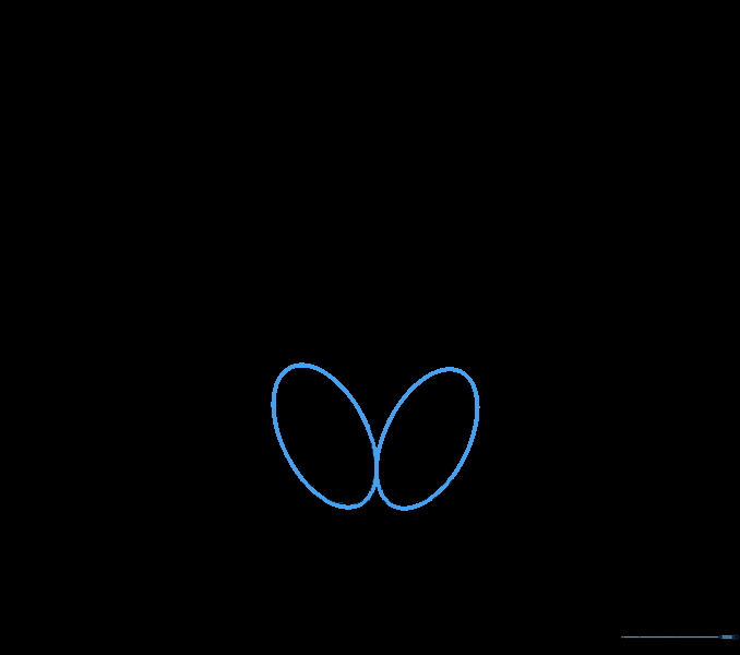 Pencil sketch showing two additional ovals added to the bottom center to define the bat's body.