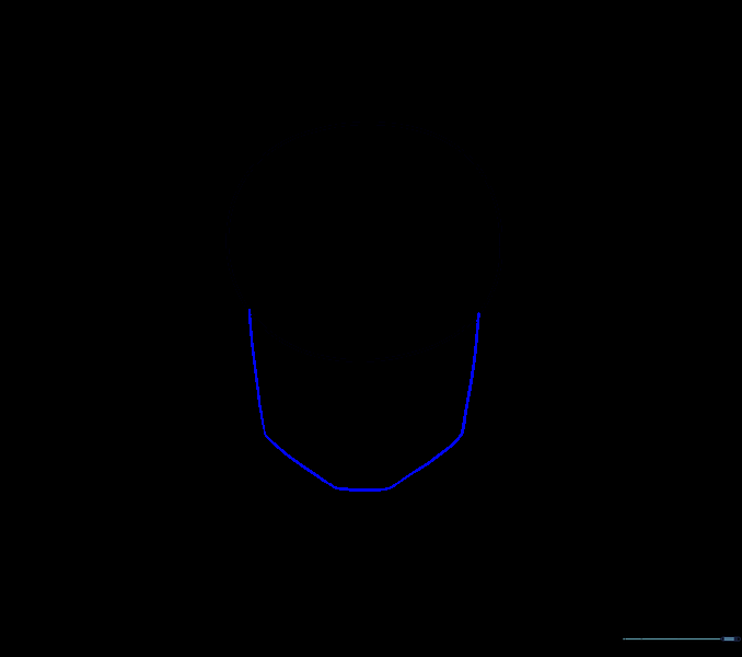 Pencil outline showing the transition from a circular head to a defined, angular Batman jawline.