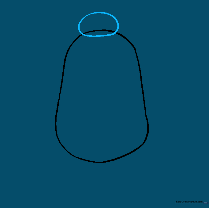 A small horizontal oval placed on top of the torso to represent Baymax's head.