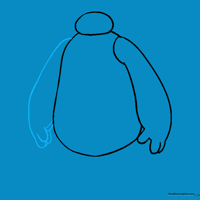 Both arms now visible on the Baymax drawing.