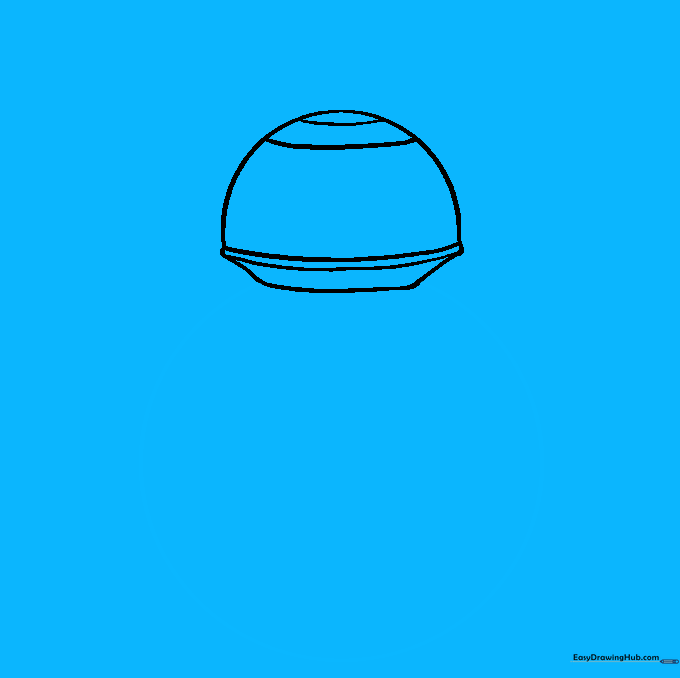Adding a large circle beneath the head to create BB-8's round body.