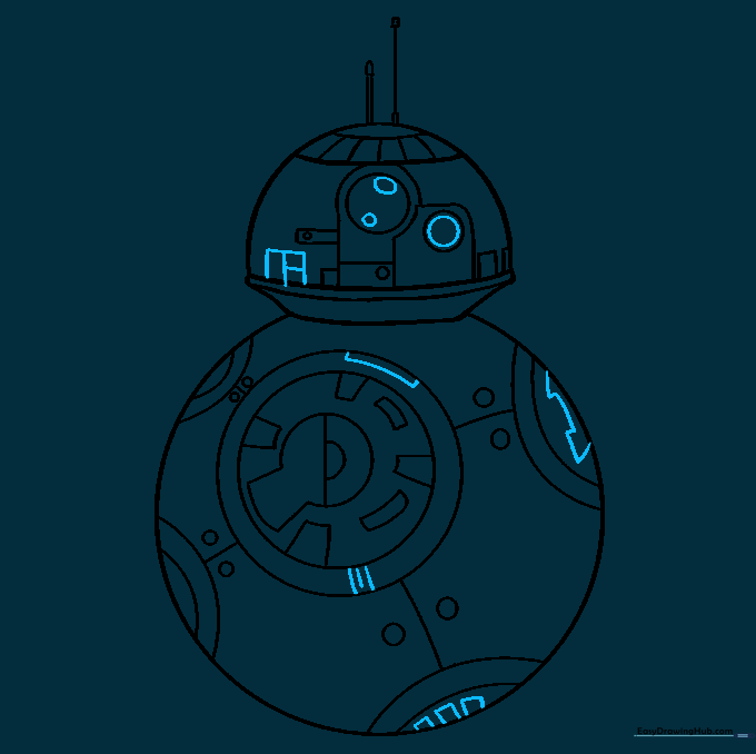 Finalizing the drawing with small details and clean lines.