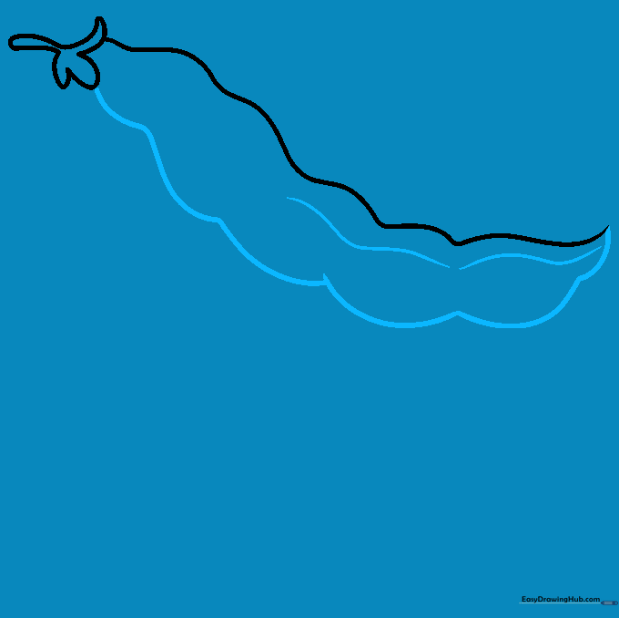 The bean pod outline is completed with a wavy line and a center crease to show depth.