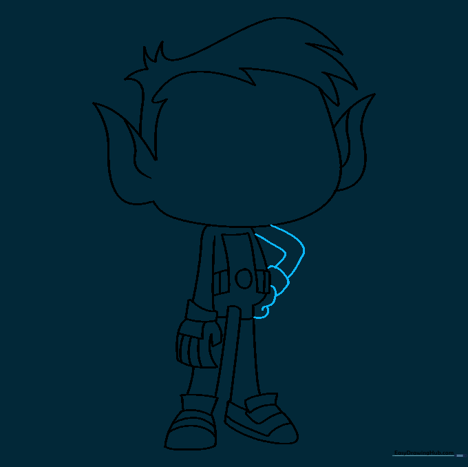 Adding the second arm and glove to the character's torso.
