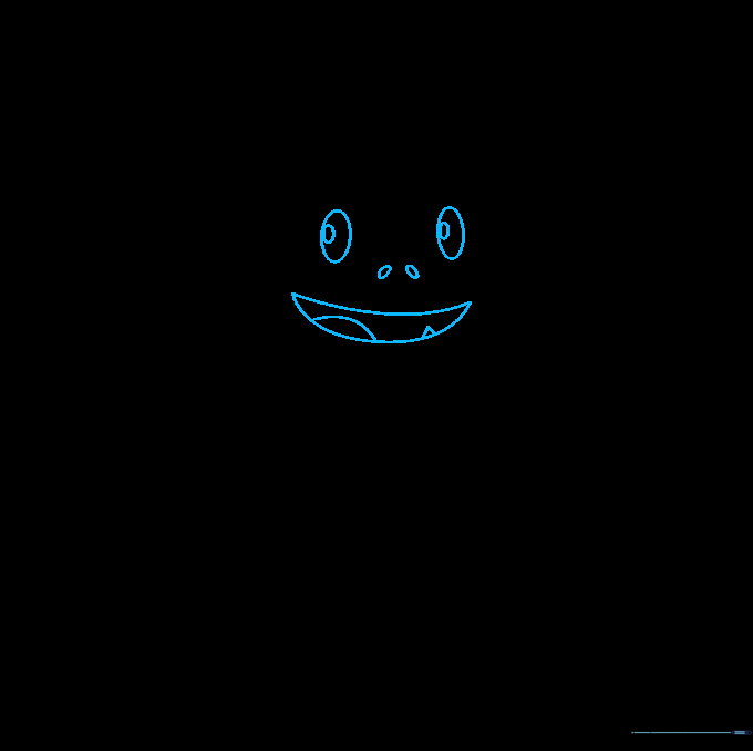 Detailed facial features including eyes, nose, and mouth added to the character.