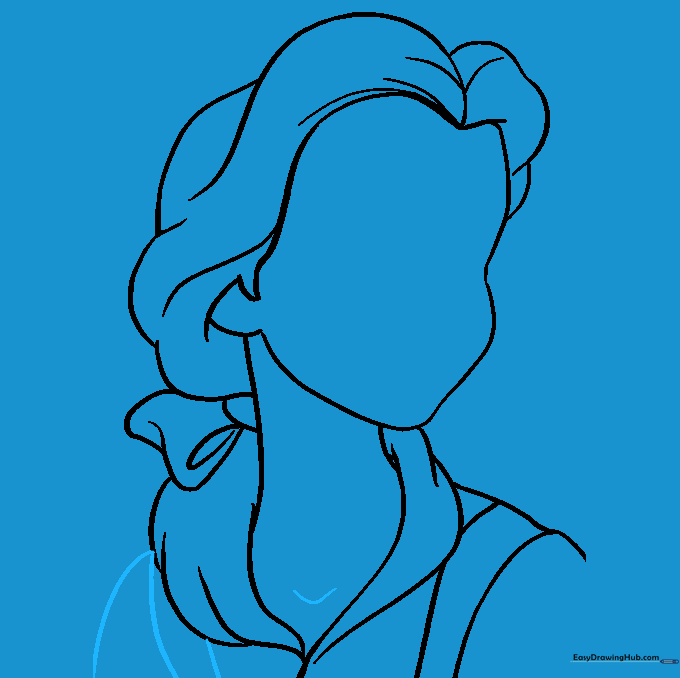 Adding the second shoulder and neck detail to the Belle drawing.