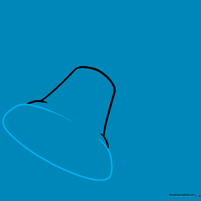 Adding a curved oval line to the bottom of the bell to show the opening