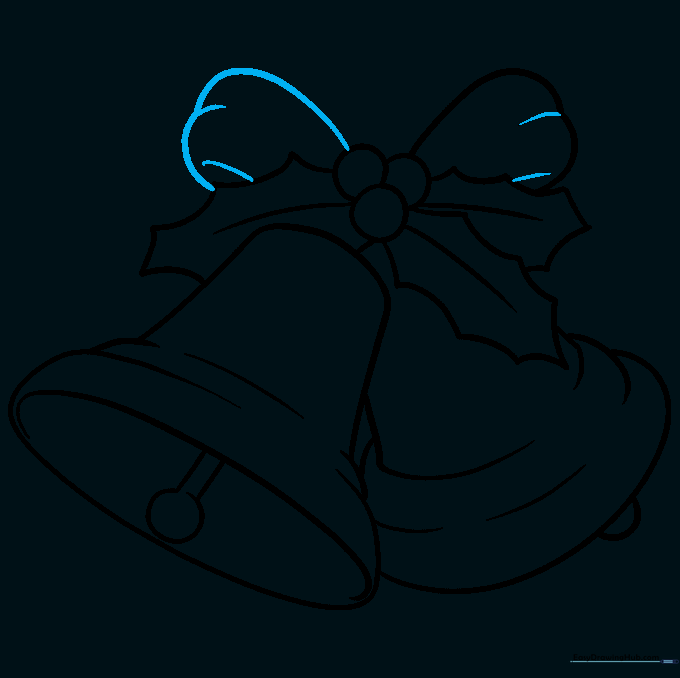 Completing the bow with fold lines to add texture