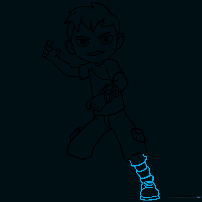 Drawing the first boot and sock detail