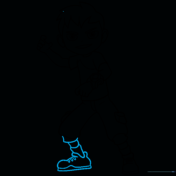 Completing the second boot with lace and sole details