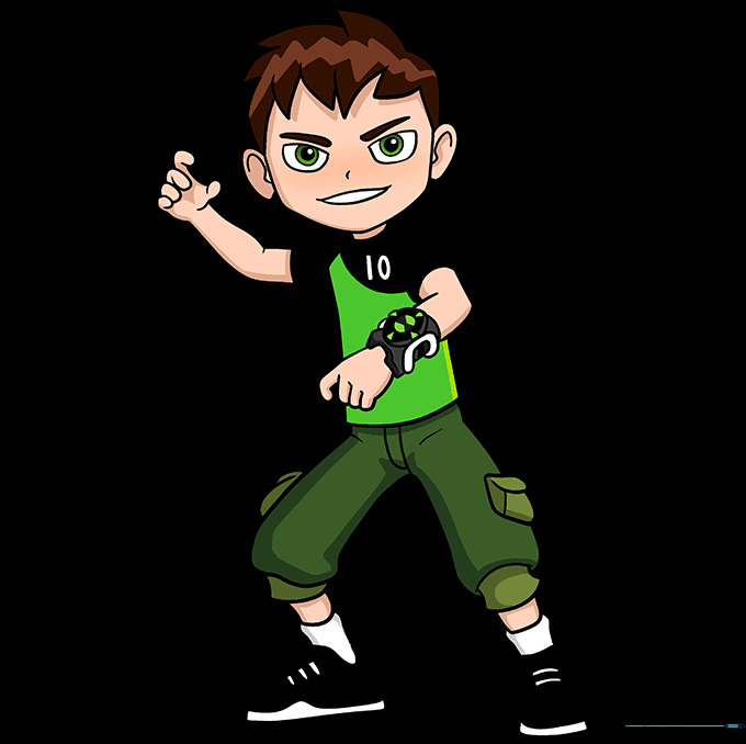 Fully colored Ben 10 character illustration