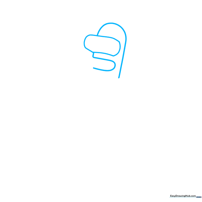 Pencil sketch of a rounded rectangle visor for Bender's head on white paper.