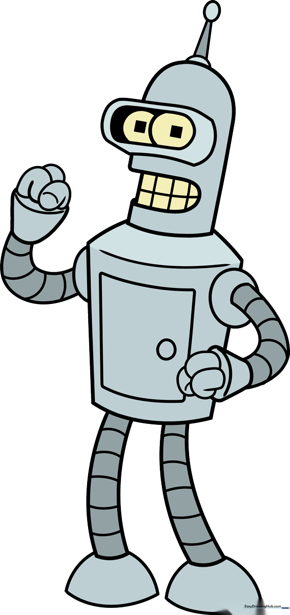 Full-color, high-resolution drawing of Bender from Futurama.
