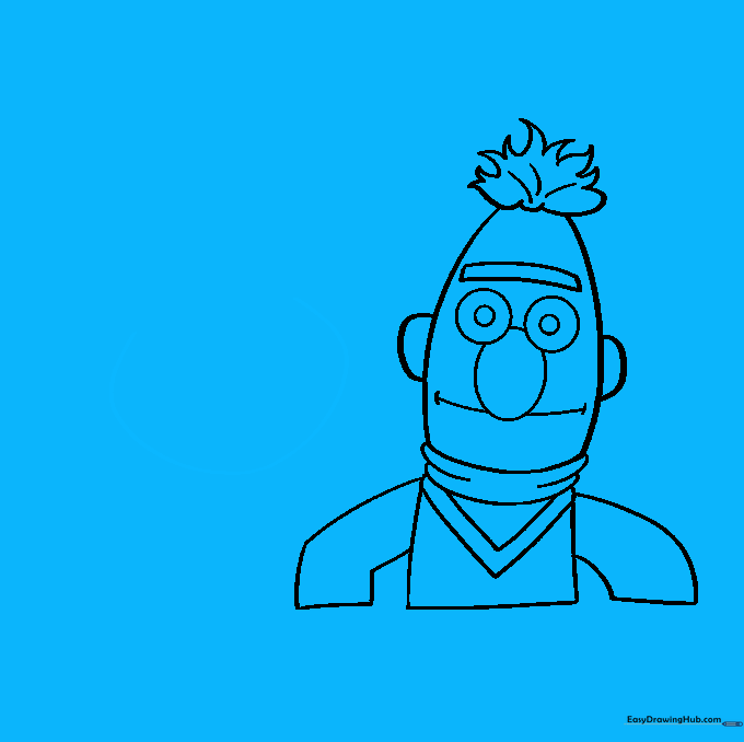 Initial circular outline for Ernie's head shape.