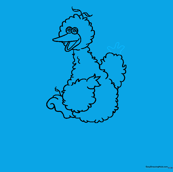 Refining the shape of Big Bird's hand.