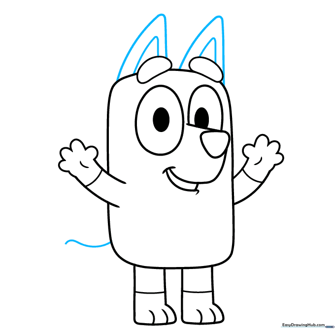 Adding Bingo's ears and the start of her tail.