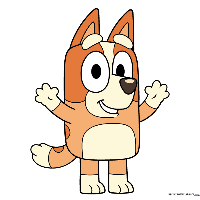 Final colored version of the Bingo from Bluey drawing.