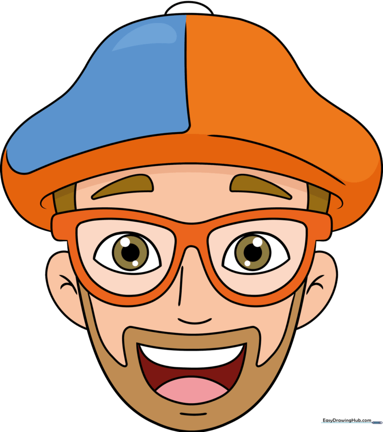 A vibrant, finished illustration of Blippi, ready for coloring.