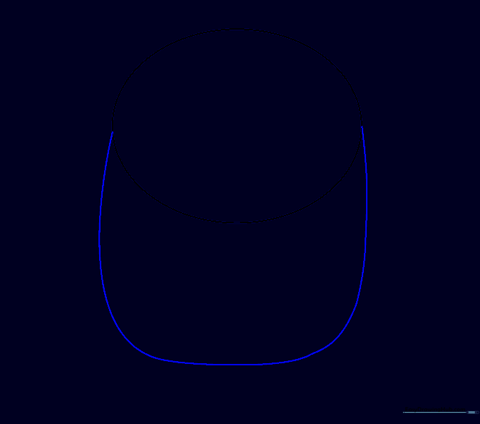 A curved line added inside the oval to define the Minion's body shape.