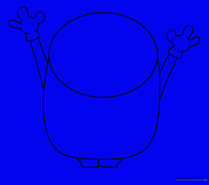 Detailed outlines of the Minion's shoes added to the base.