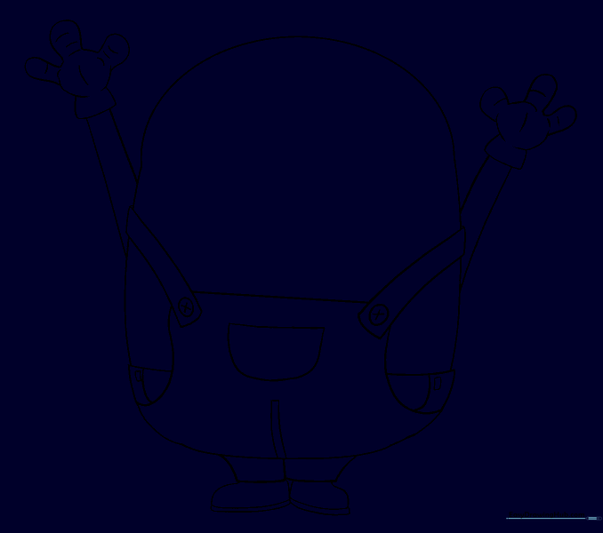The clean outline of the Minion after erasing all guide lines.