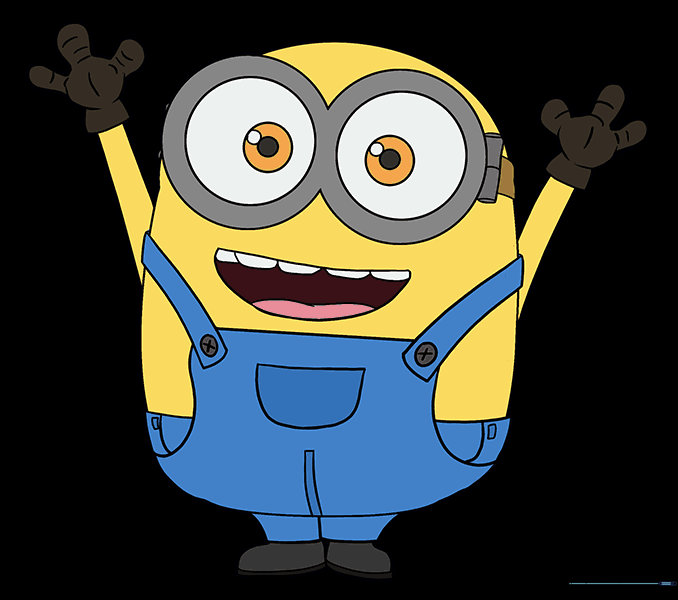 The finished, colored drawing of Bob the Minion.