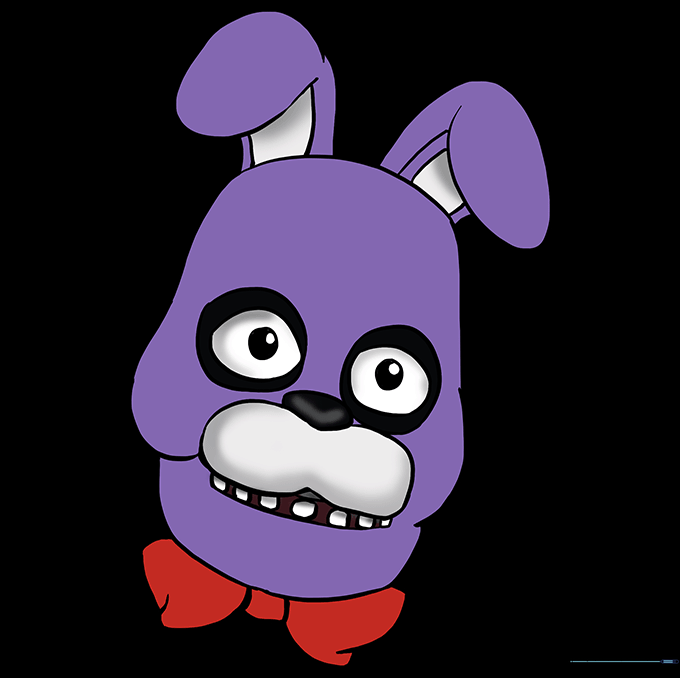 The finished, colored drawing of Bonnie the Bunny.