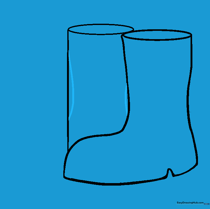 Adding side curves to the second boot to match the style of the first.