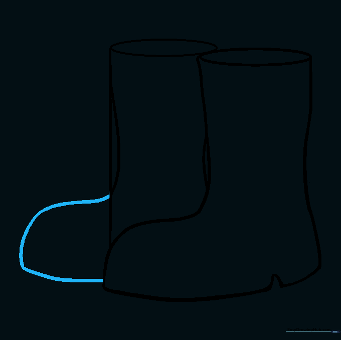 Drawing the toe curve for the second boot.