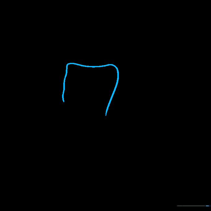 A rounded rectangle added to the top of the oval to form the wrist cuff.