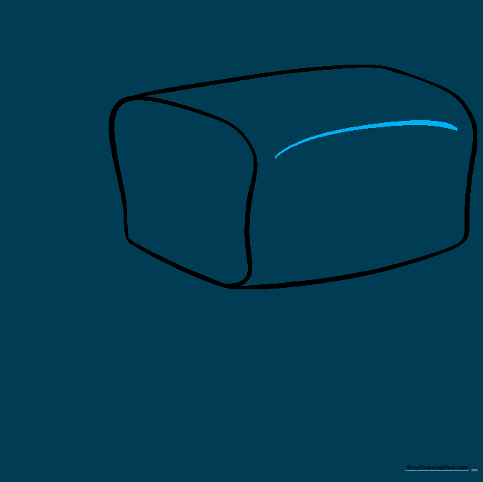 A curved line added to the top of the loaf to create a three-dimensional effect.