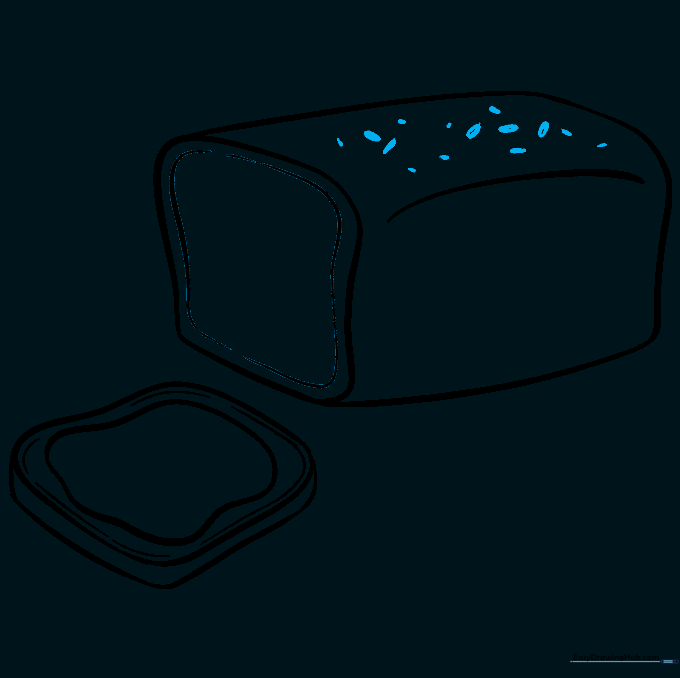 Small ovals and dots added to the top of the loaf to simulate seeds or whole grains.