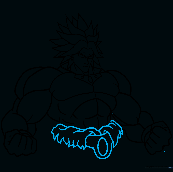 Adding Broly's ragged clothing and belt details.