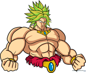 High-quality finished drawing of Broly in a dynamic pose.