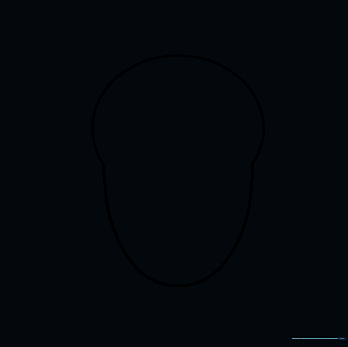 Cleaned outline of the Buddha's head shape with internal guide lines removed.